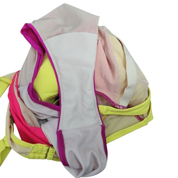 Swimsuits For All Bathing Suit Size 12 One Piece Yellow Pink Purple Cutout Side - Picture 5 of 6